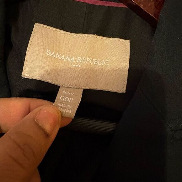 Banana Republic Women's Black Blazer 00P Tailored One-Button Jacket - Picture 4 of 10